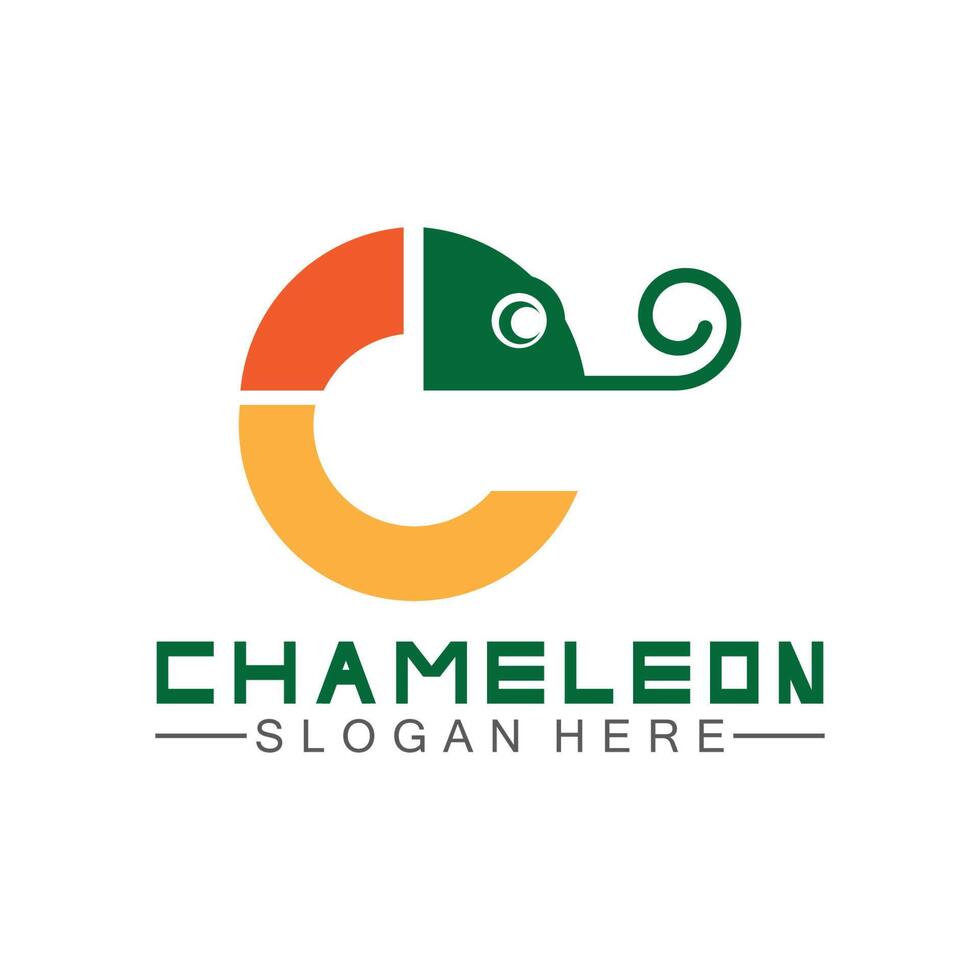 Chamäleon-Logo-Design-Vorlage. Vektor-Illustration vektor