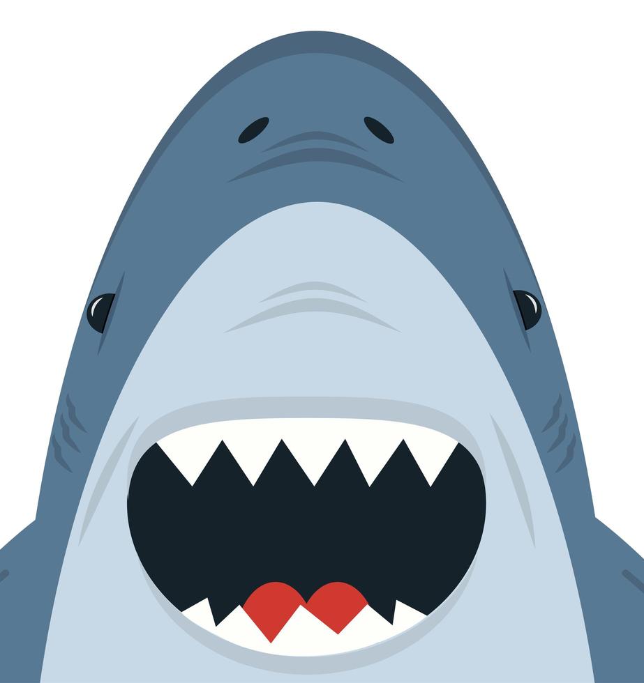niedlicher weißer Hai offener Mundvektor vektor
