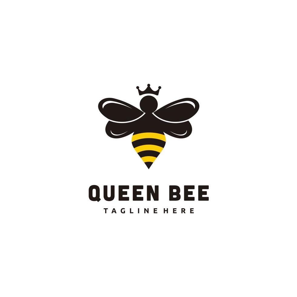 Bienenkönigin flaches Logo-Design. Vektor-Symbol-Illustration. vektor