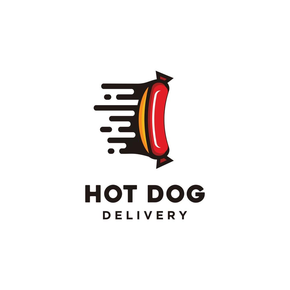 Hot-Dog-Lieferlogo-Designillustration vektor