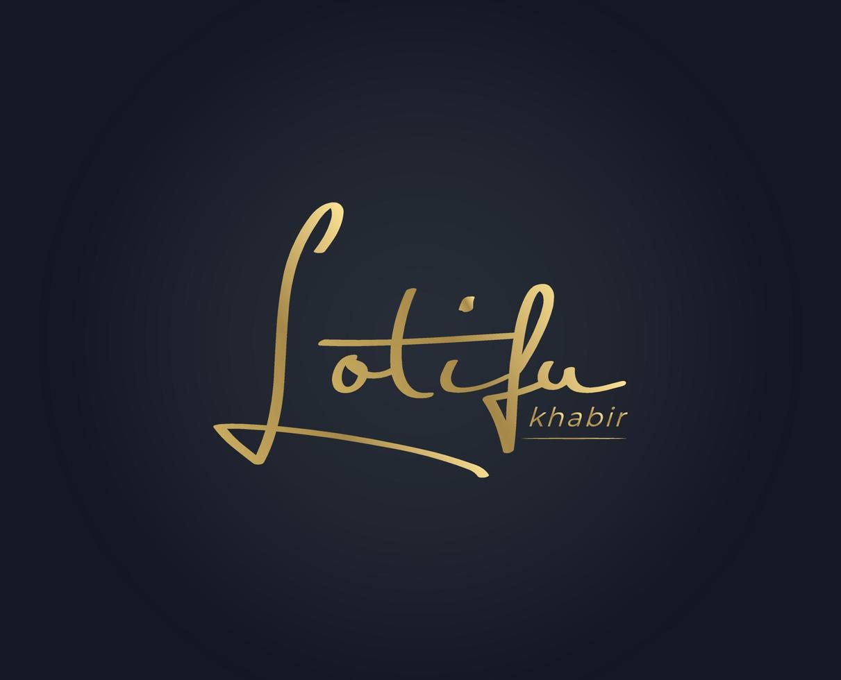 Unterschriften von Lotifur Khabir Logo-Design-Vektorvorlagen vektor