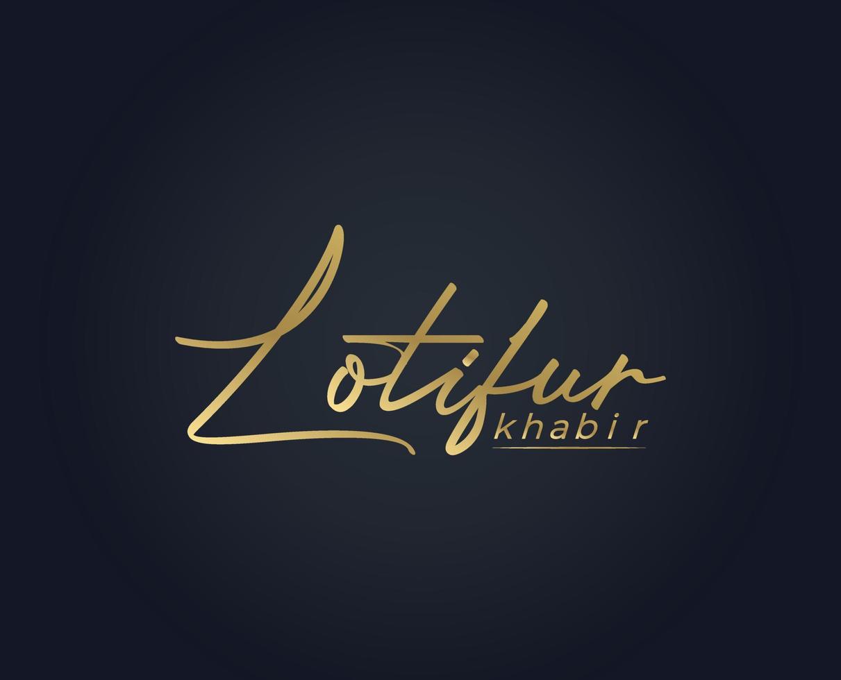 Unterschriften von Lotifur Khabir Logo-Design-Vektorvorlagen vektor