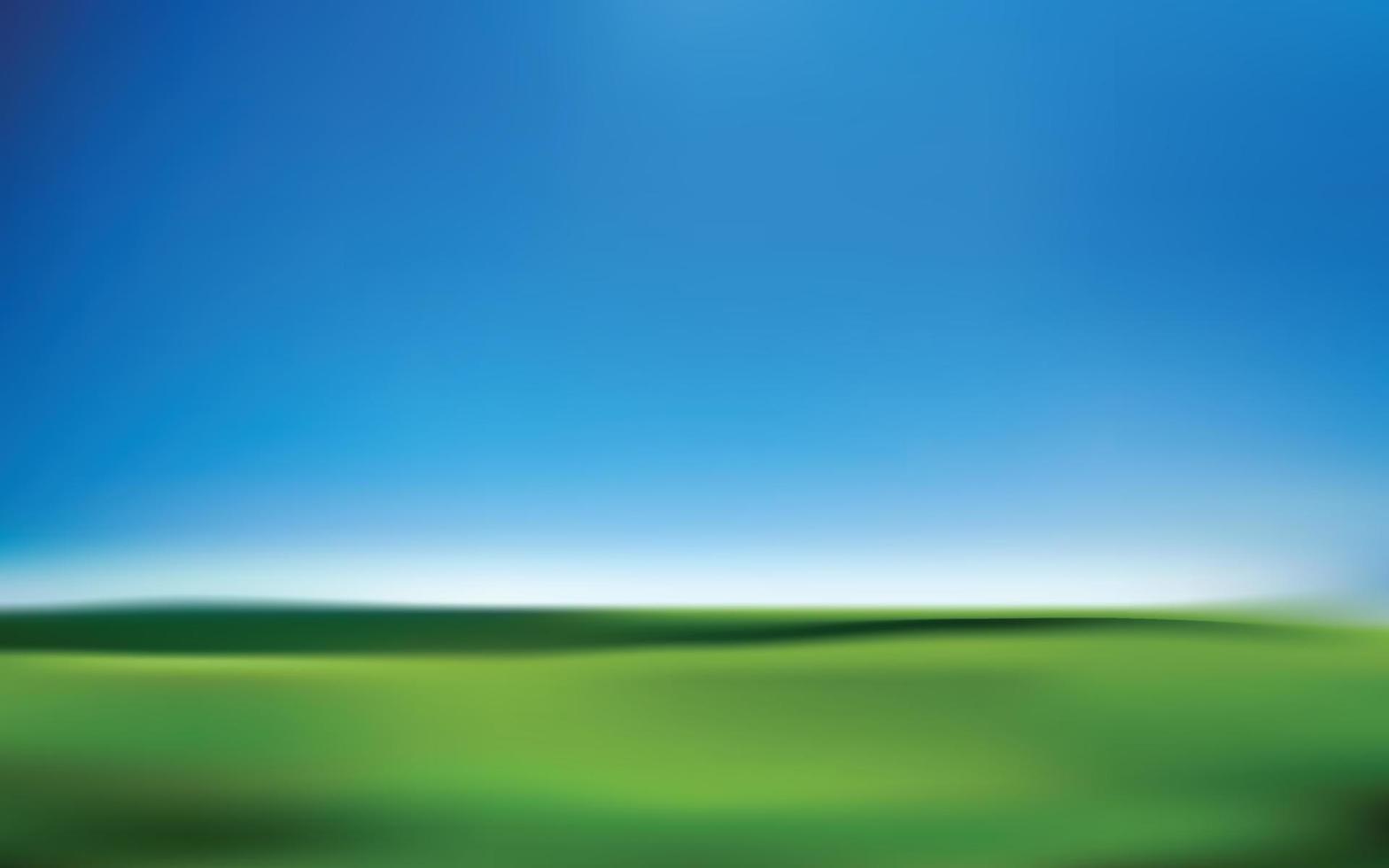 abstrakter Hintergrund mit grünem Gras und blauem Himmel, Vektorillustration. vektor