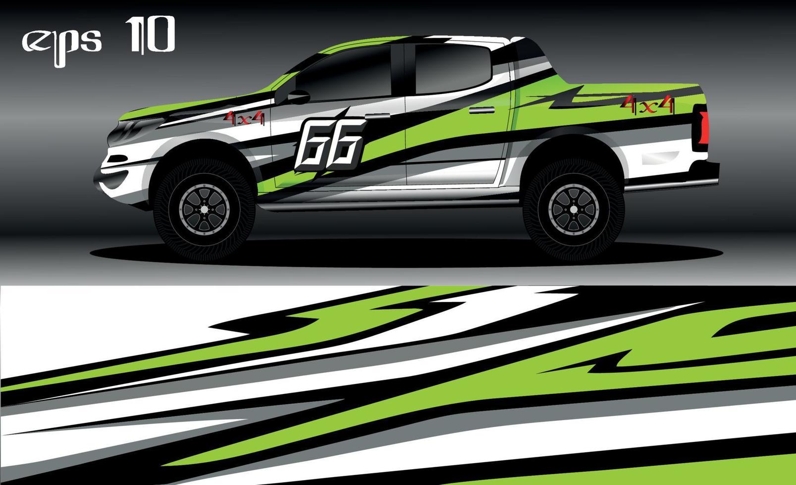 Rennwagen-Wrap-Design-Vektor. abstraktes Grafikstreifen-Rennhintergrund-Kit-Design für Fahrzeugfolierung, Rennwagen, Rallye, Abenteuer und Lackierung vektor