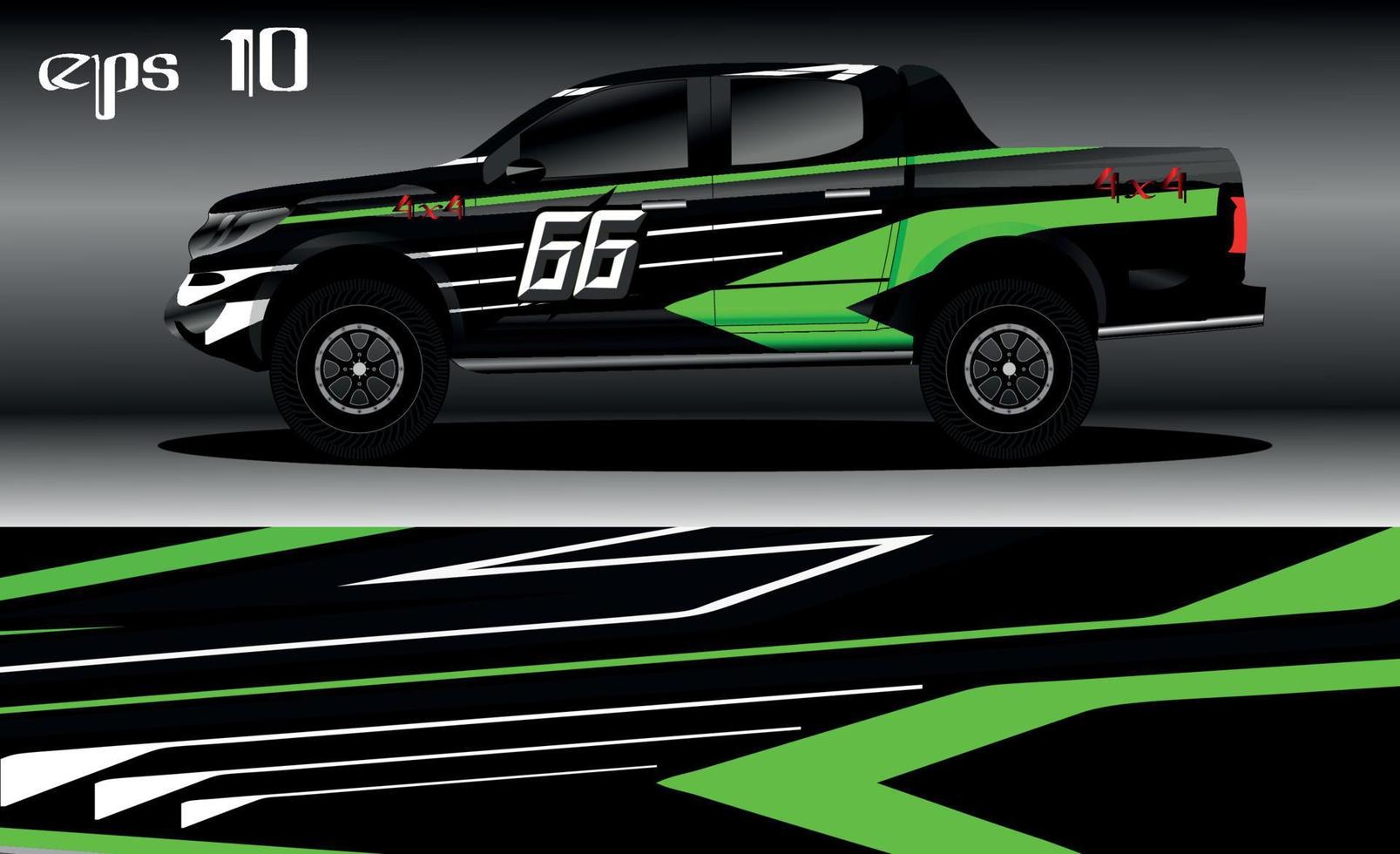 Rennwagen-Wrap-Design-Vektor. abstraktes Grafikstreifen-Rennhintergrund-Kit-Design für Fahrzeugfolierung, Rennwagen, Rallye, Abenteuer und Lackierung vektor