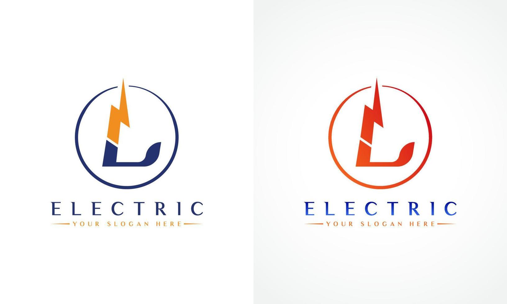 l-Brief-Logo mit Blitz-Donner-Blitz-Vektor-Design. elektrische bolzenbuchstabe l logo vektorillustration. vektor