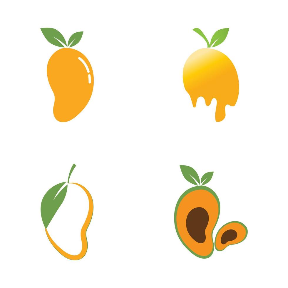 Mango-Logo flach und Symbol-Design-Vektor-Vorlage vektor