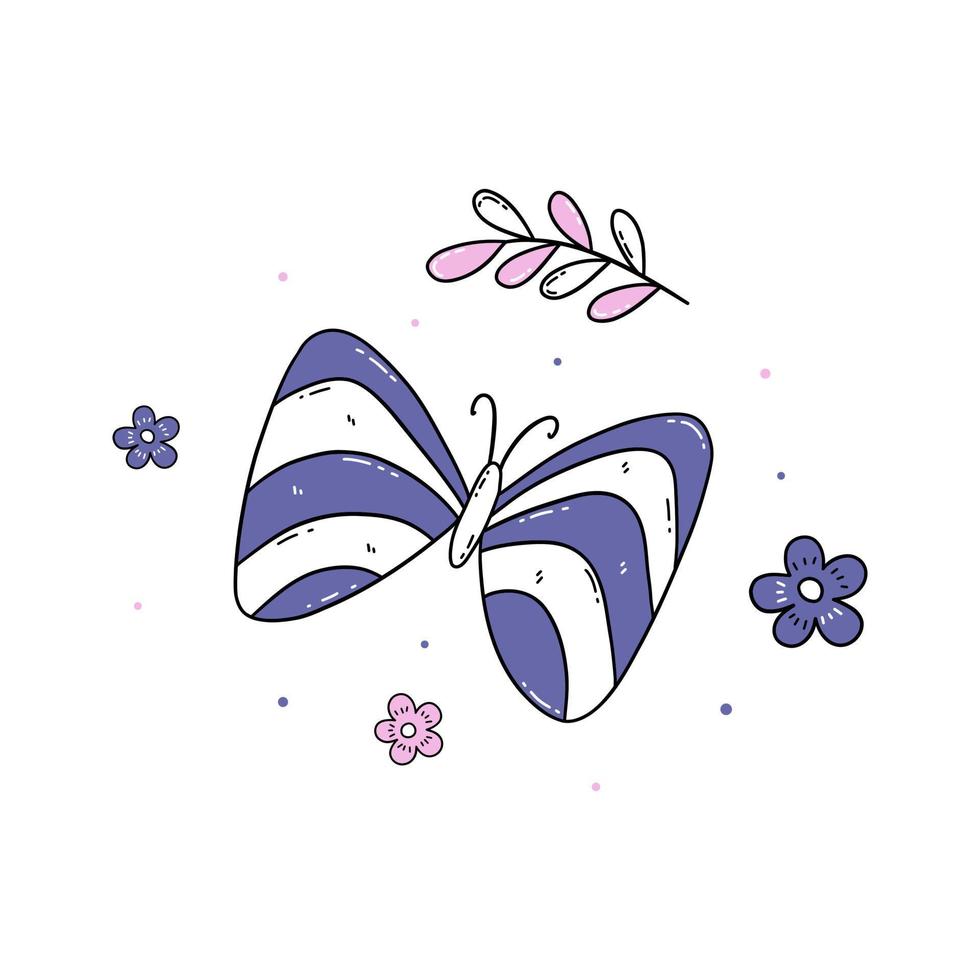 skön abstrakt fjäril i lila Färg. vektor