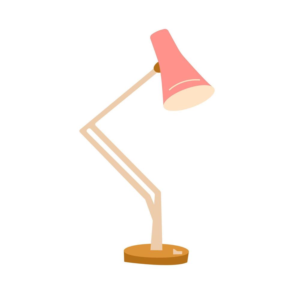 eleganta rosa tabell lampa. vektor hand dragen