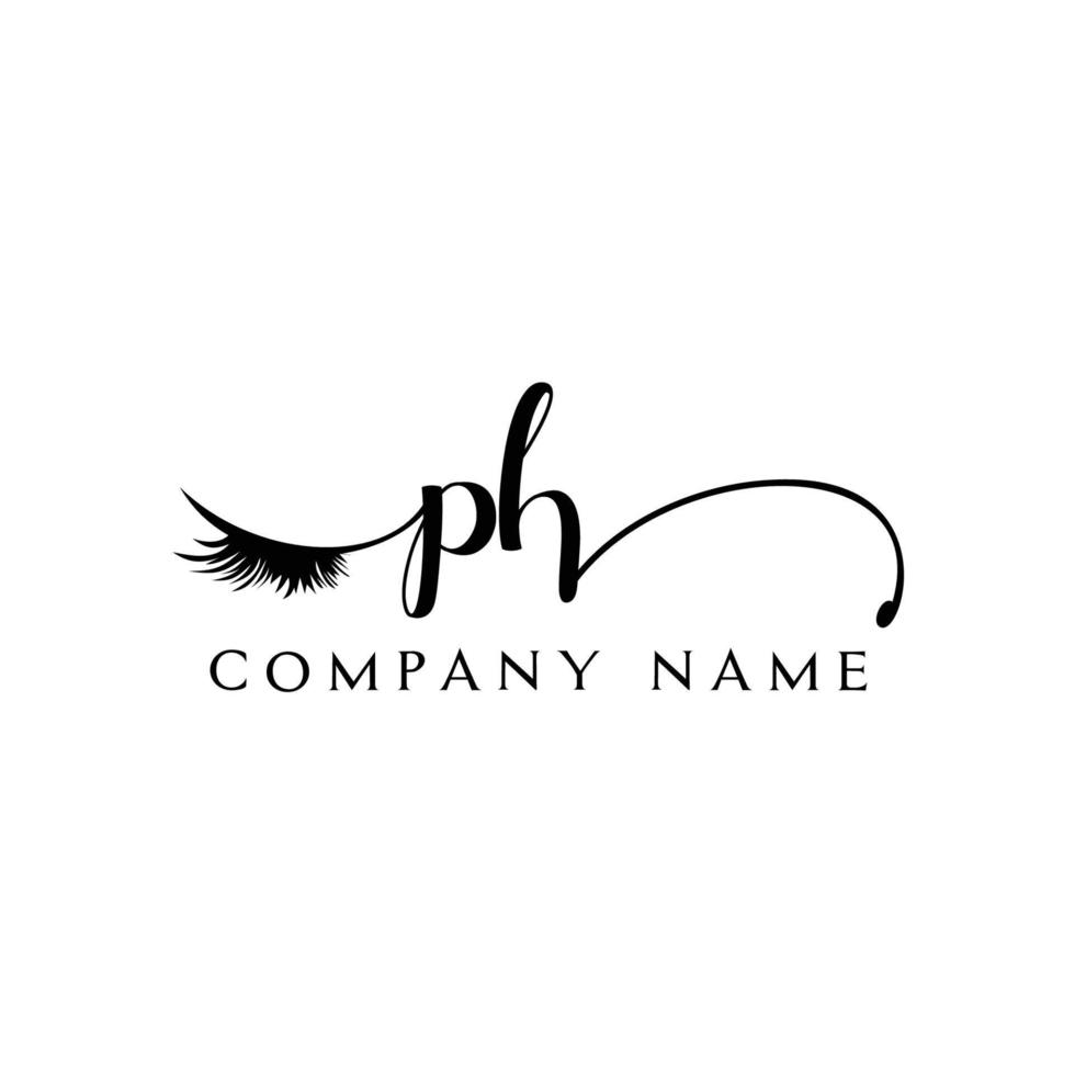 anfänglicher ph logo handschrift schönheitssalon mode moderner luxus brief vektor