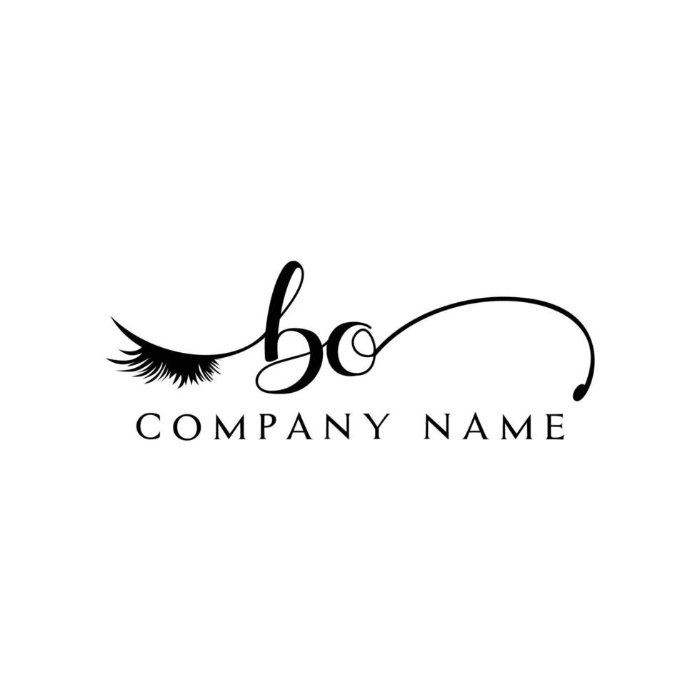 initial bo logo handschrift schönheitssalon mode moderner luxus brief vektor