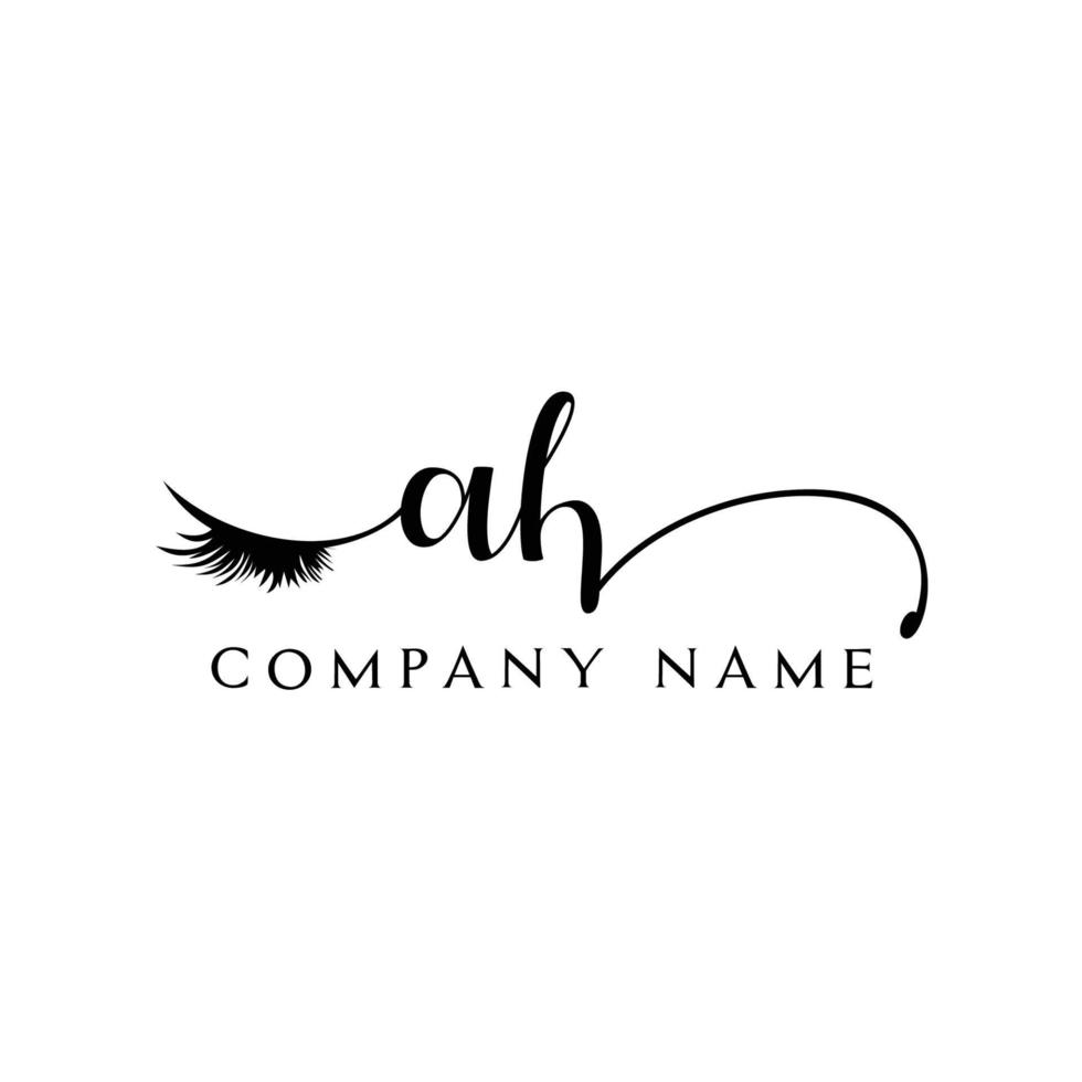 initial ah logo handschrift schönheitssalon mode moderner luxus brief vektor