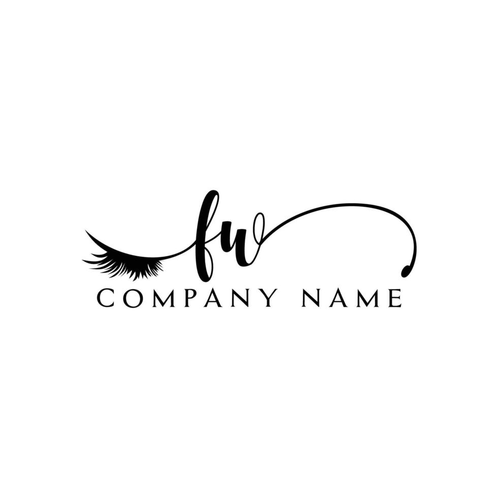 första fw logotyp handstil skönhet salong mode modern lyx brev vektor