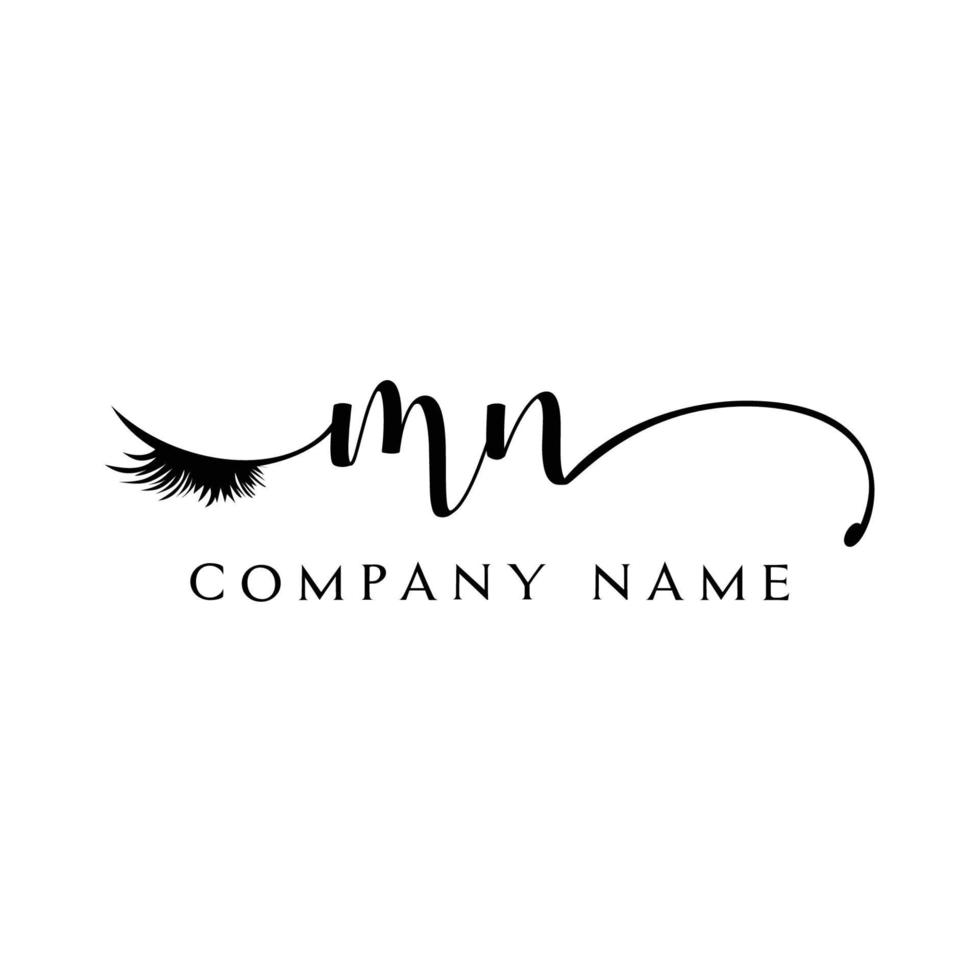 initial mn logo handschrift schönheitssalon mode moderner luxus brief vektor