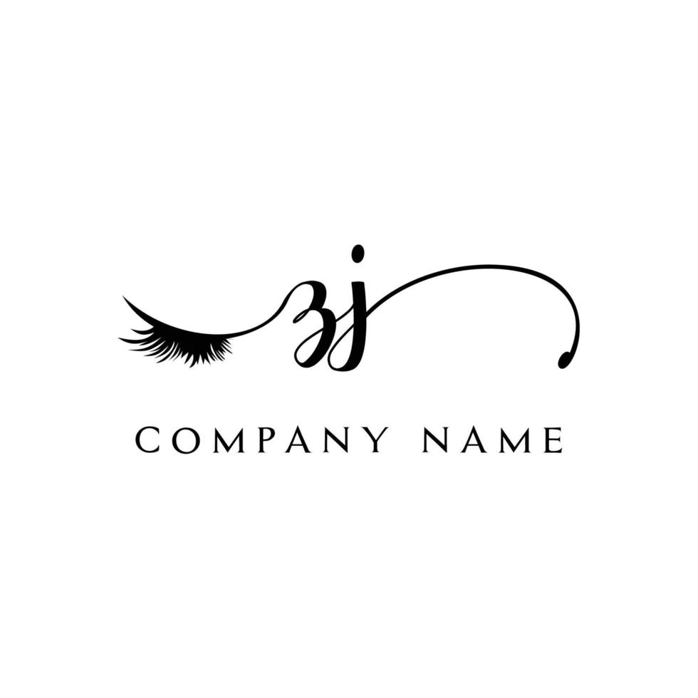 första zj logotyp handstil skönhet salong mode modern lyx brev vektor