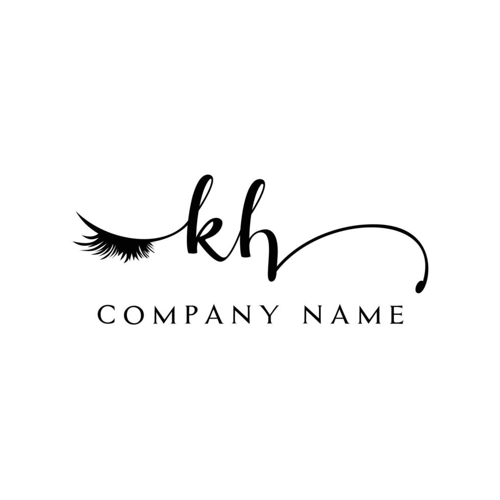 initial kh logo handschrift schönheitssalon mode moderner luxus brief vektor