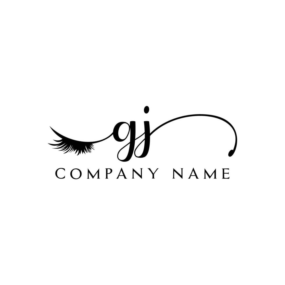 initial gj logo handschrift schönheitssalon mode moderner luxus brief vektor