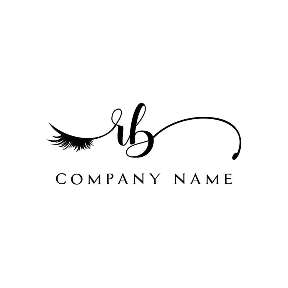 första rb logotyp handstil skönhet salong mode modern lyx brev vektor