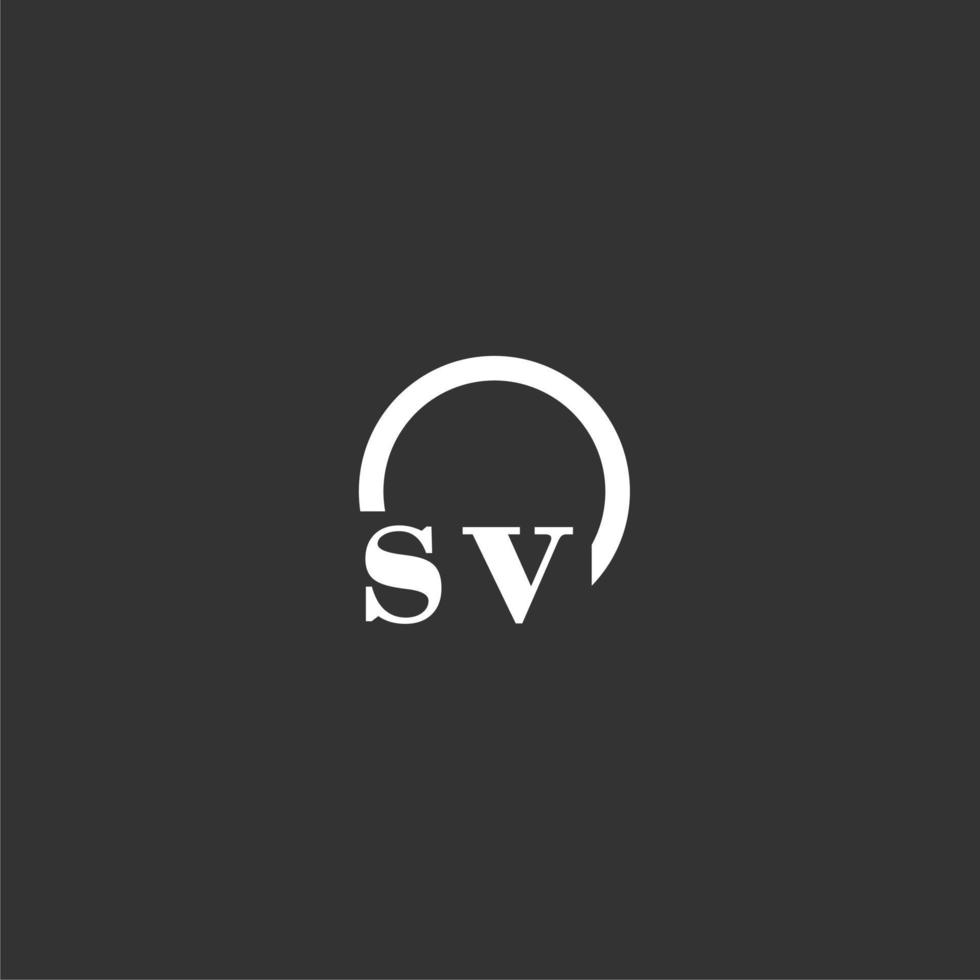 sv-anfangsmonogrammlogo mit kreativem kreisliniendesign vektor