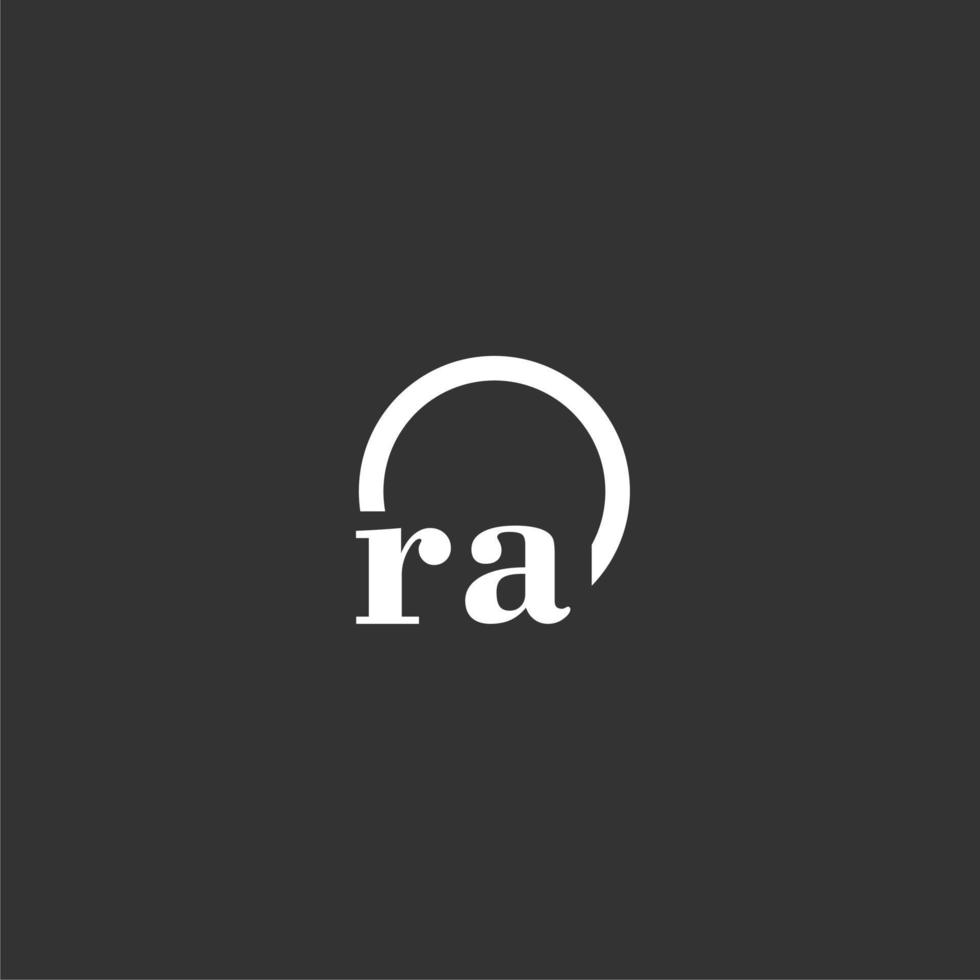 ra första monogram logotyp med kreativ cirkel linje design vektor