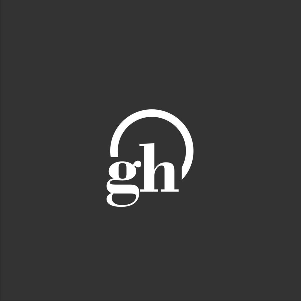 gh-anfangsmonogrammlogo mit kreativem kreisliniendesign vektor