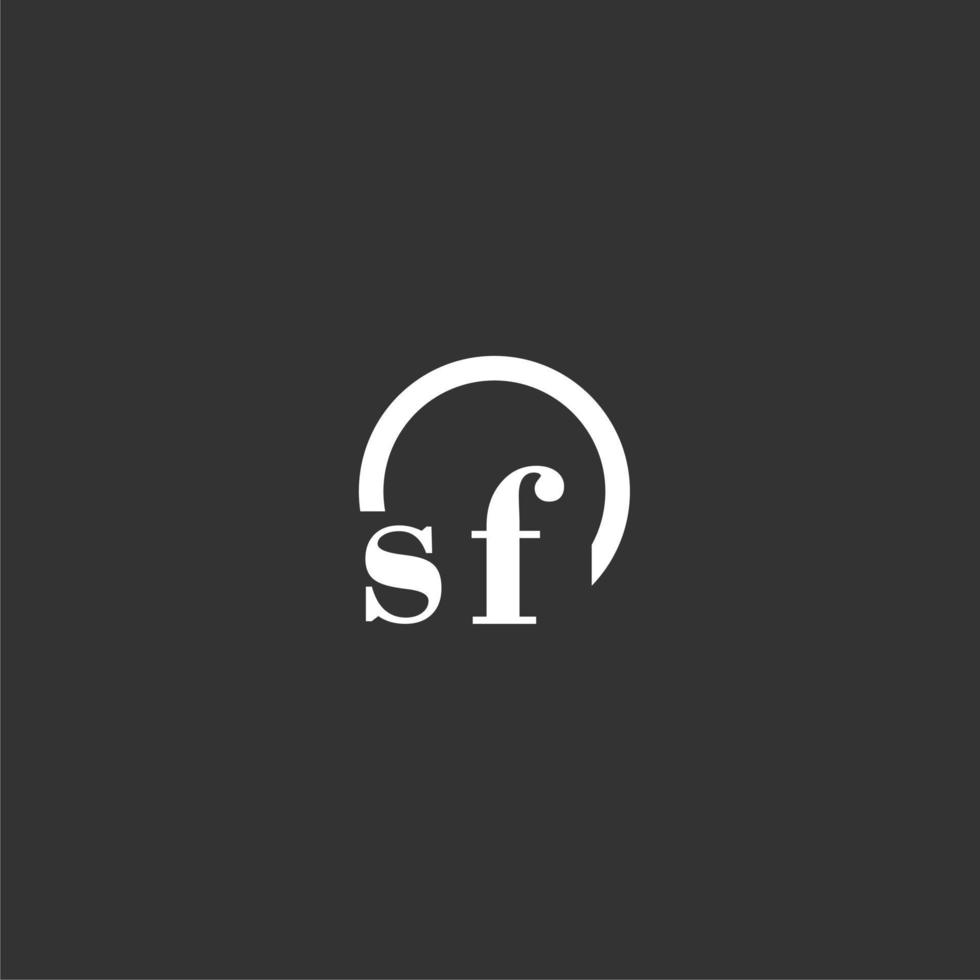 sf första monogram logotyp med kreativ cirkel linje design vektor