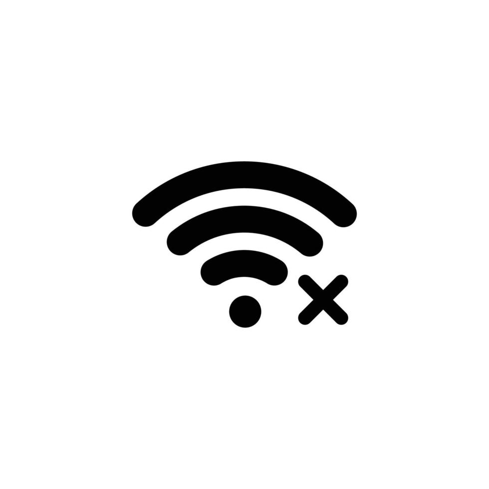 Wifi einfache flache Symbolvektorillustration. WLAN kein Signalsymbol. kein Netzwerksymbol vektor