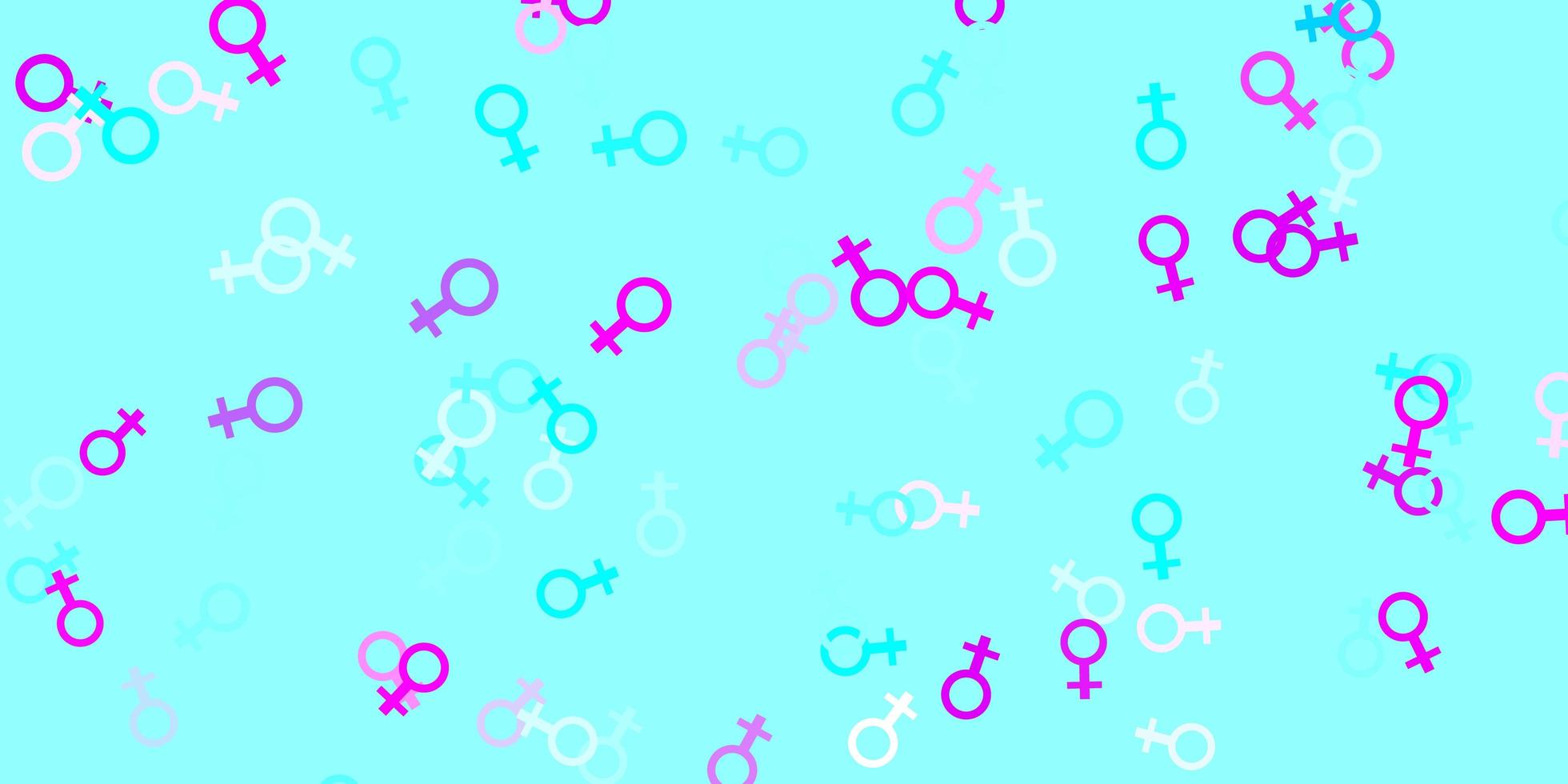 ljusrosa, blå vektorstruktur med kvinnors rättigheter symboler. vektor