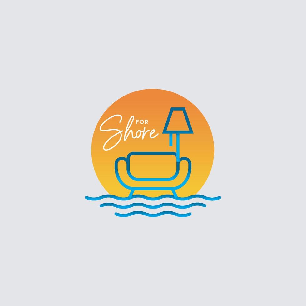 für Ufer in der Outdoor-Natur-Linie Logo-Abzeichen-Vektor-Illustration-Design vektor