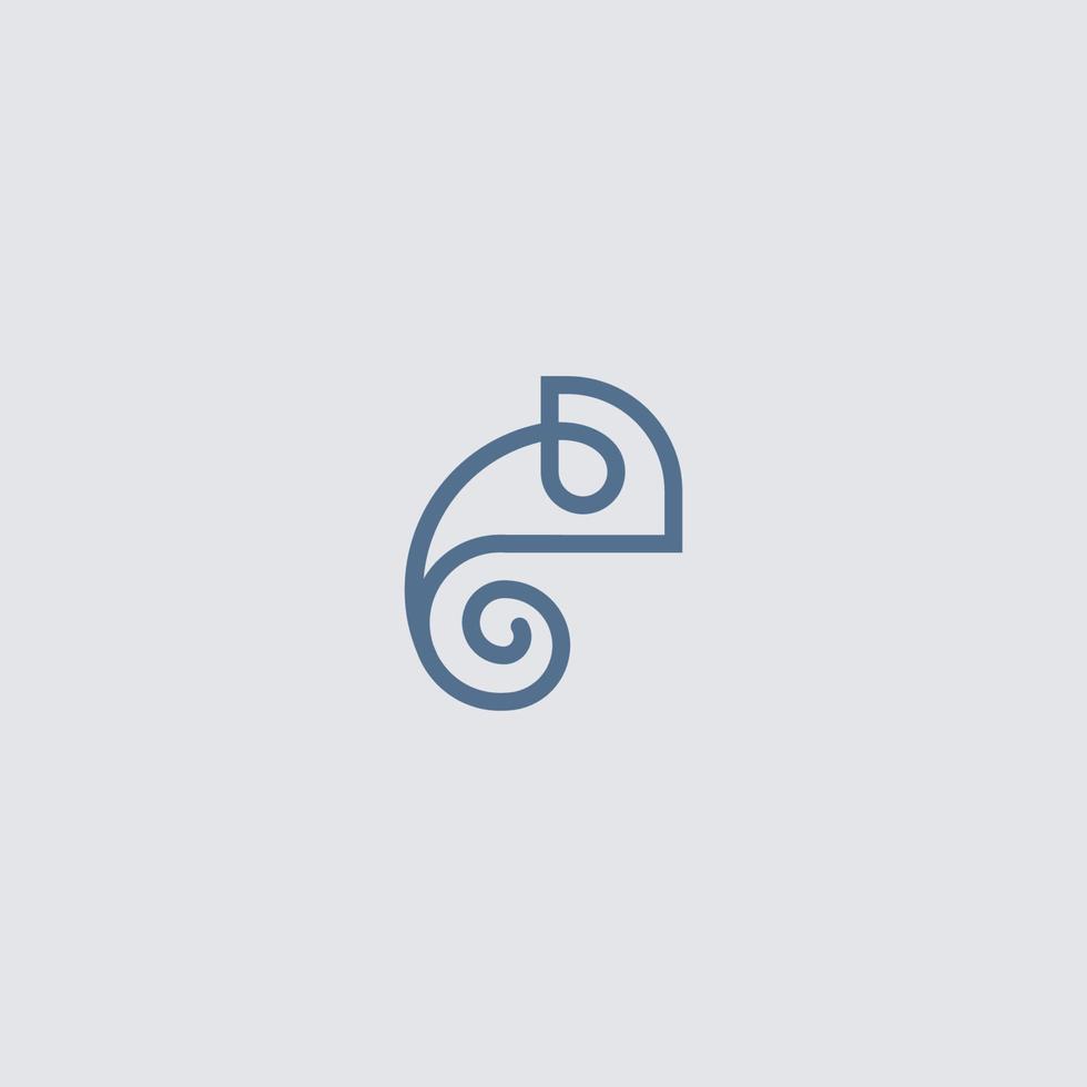 einfache moderne Chamäleon-Logo-Linie Kunststil-Design Vektorgrafik-Lagerillustration von Camouflage-Tier-Reptil vektor