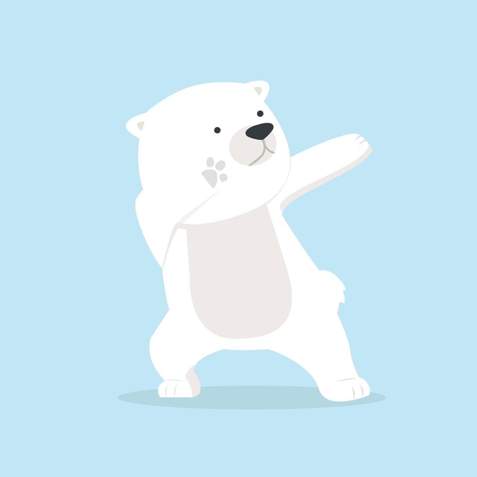 söt isbjörn dab dansar vektor