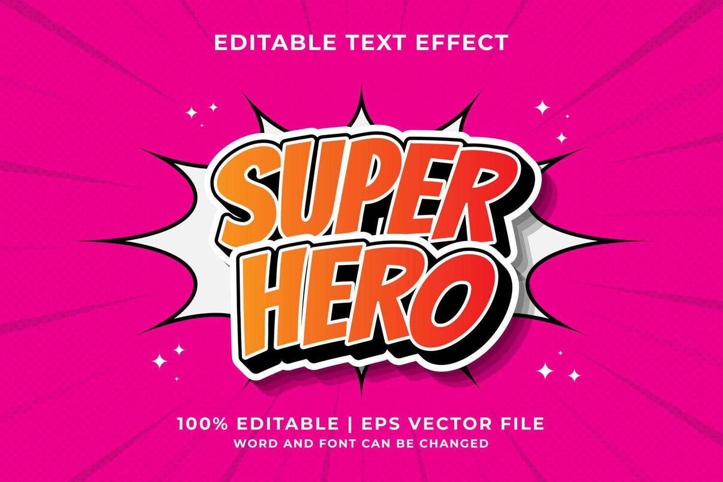 Bearbeitbarer Texteffekt - Premium-Vektor im Superhelden-Cartoon-Vorlagenstil vektor