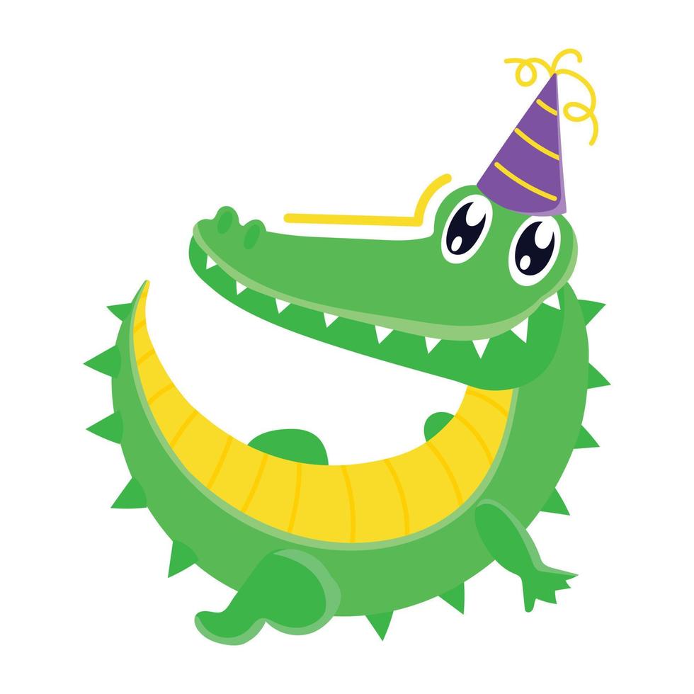 trendig krokodil födelsedag vektor