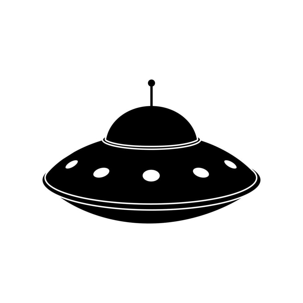 UFO-Symbolvektor. fliegende Untertasse Abbildung Zeichen. Außerirdisches Symbol oder Logo. vektor