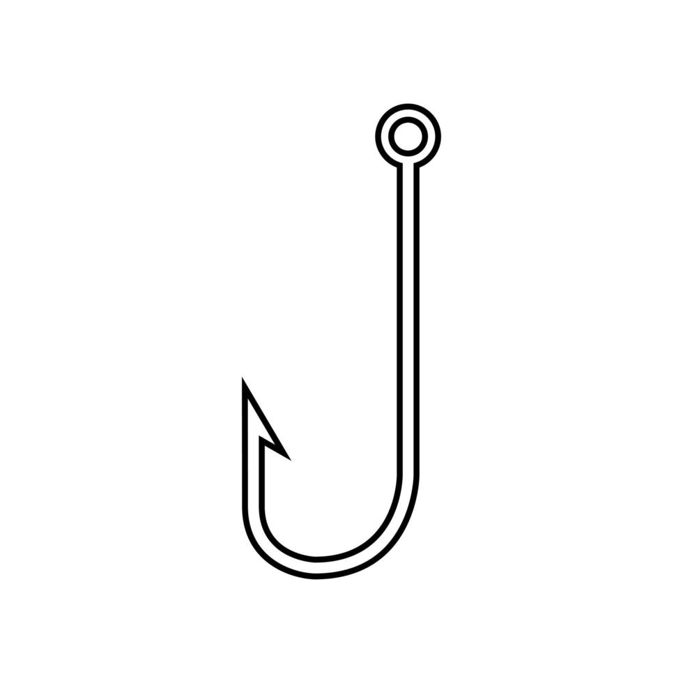 Symbolvektor für Angelhaken. Angeln Abbildung Zeichen. Fischsymbol oder Logo. vektor