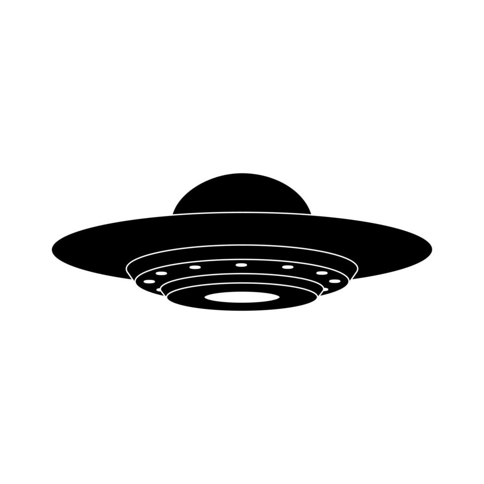 UFO-Symbolvektor. fliegende Untertasse Abbildung Zeichen. Außerirdisches Symbol oder Logo. vektor