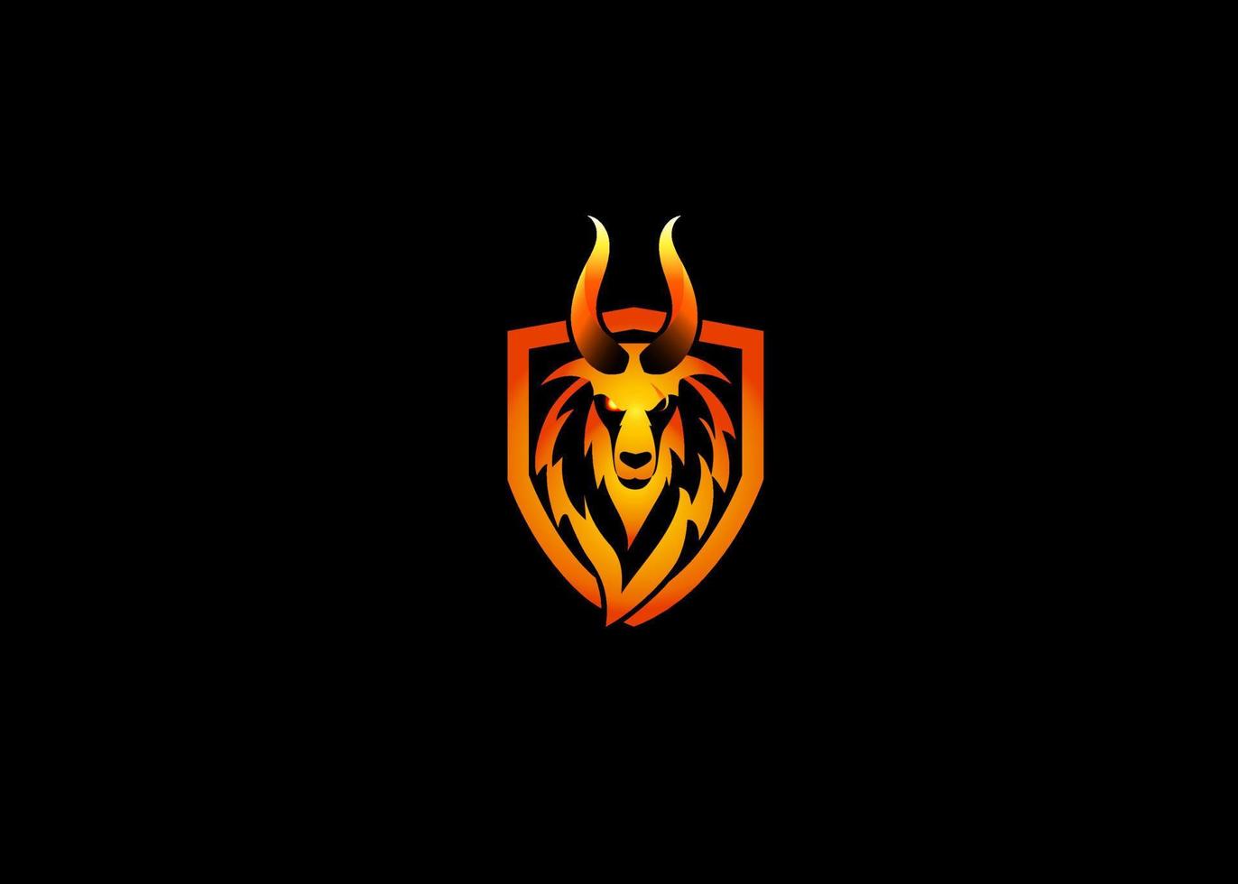 Bergziegen-Feuerflammenschild-Logo, dieses Logo ist perfekt für Ihr E-Sport-Team oder ein anderes Sport-Team-Logo vektor