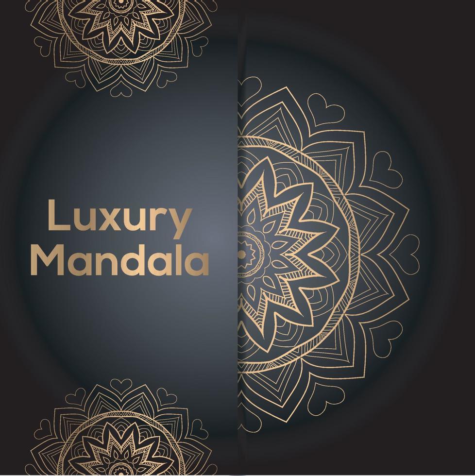Luxus-Hintergrund Ziermandala-Design vektor