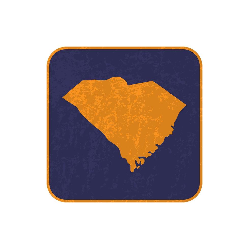 South Carolina State Map Square mit Grunge-Textur. Vektor-Illustration. vektor