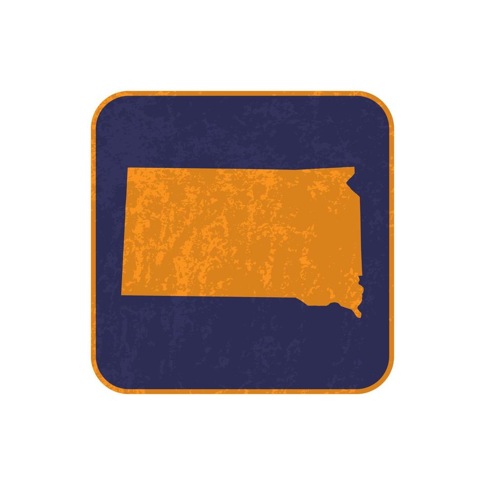 South Dakota State Map Square mit Grunge-Textur. Vektor-Illustration. vektor