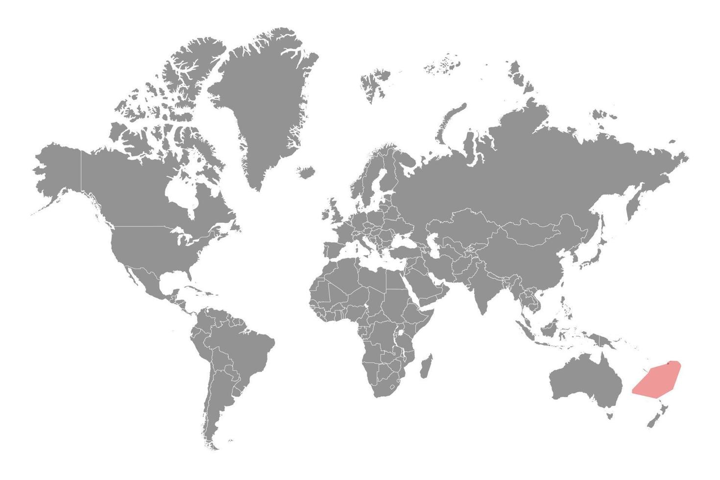 Sea Fidschi auf der Weltkarte. Vektor-Illustration. vektor