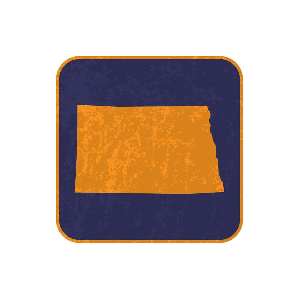 North Dakota State Map Square mit Grunge-Textur. Vektor-Illustration. vektor