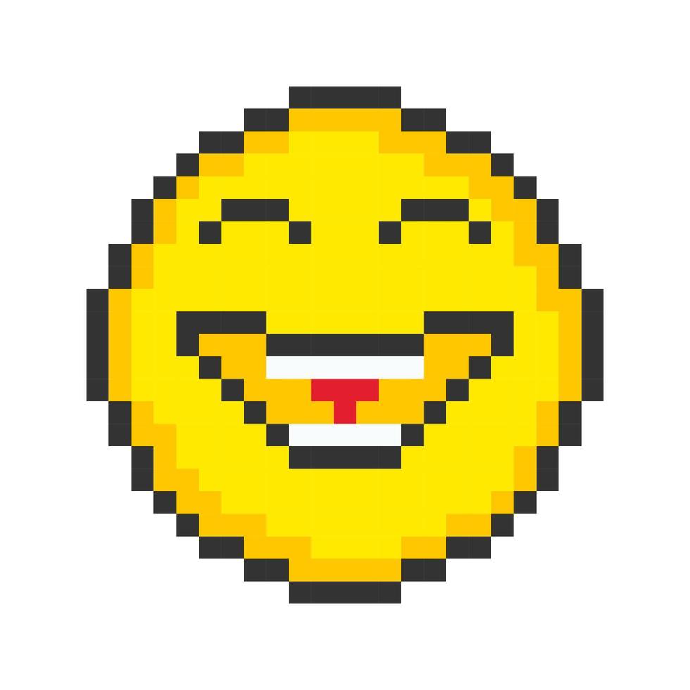 glückliches Gesicht Symbol. Pixelkunst-Emoticons. Vektor-Illustration. vektor