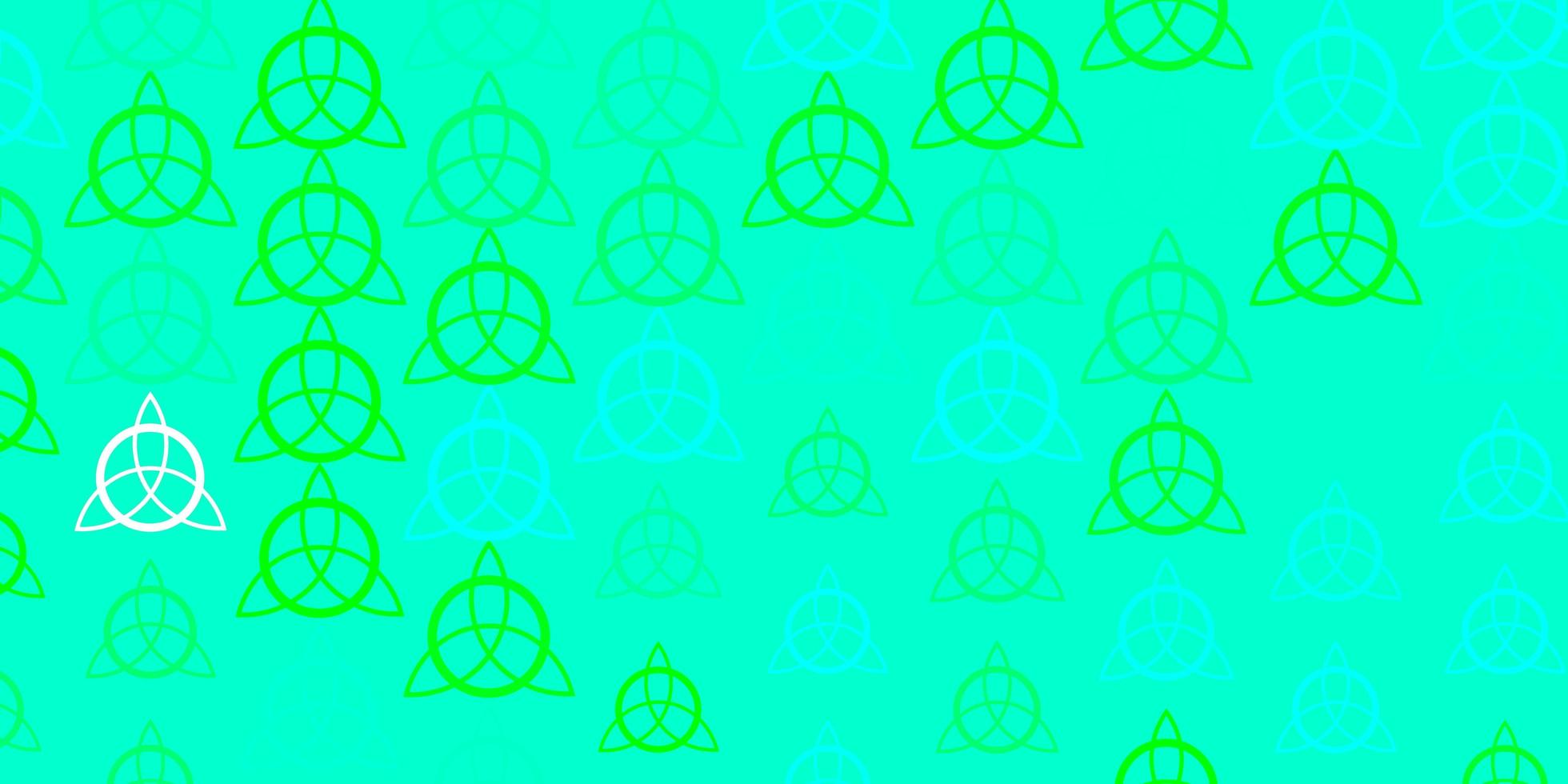 hellgrüner Vektorhintergrund mit Mysteriumsymbolen. vektor