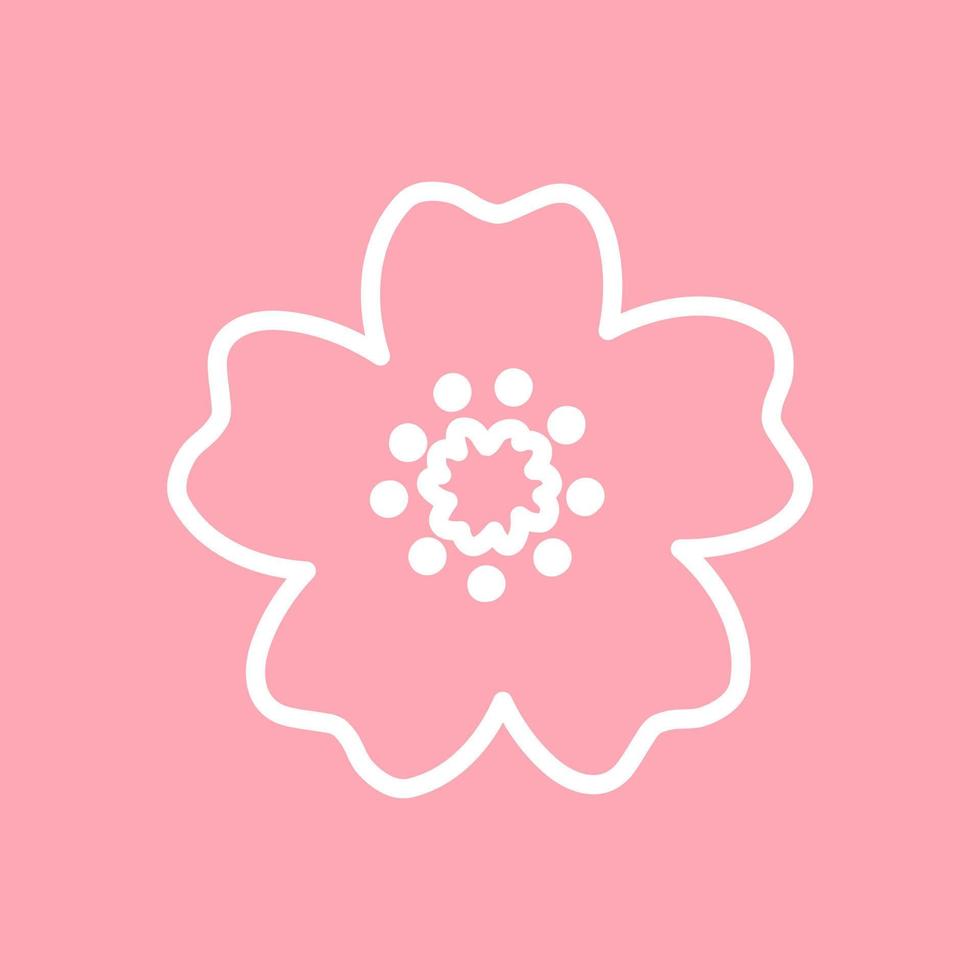 Kirschblüten-Blumen-Symbol vektor