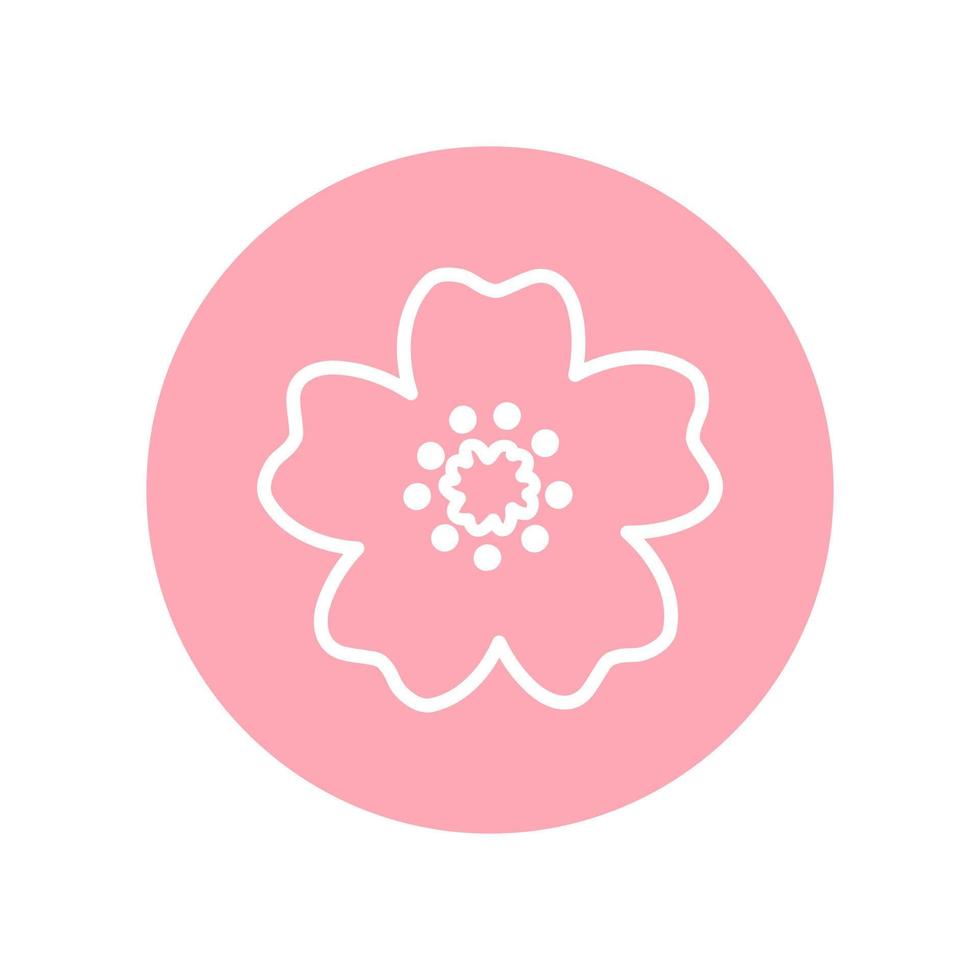 körsbär blomma blomma ikon vektor