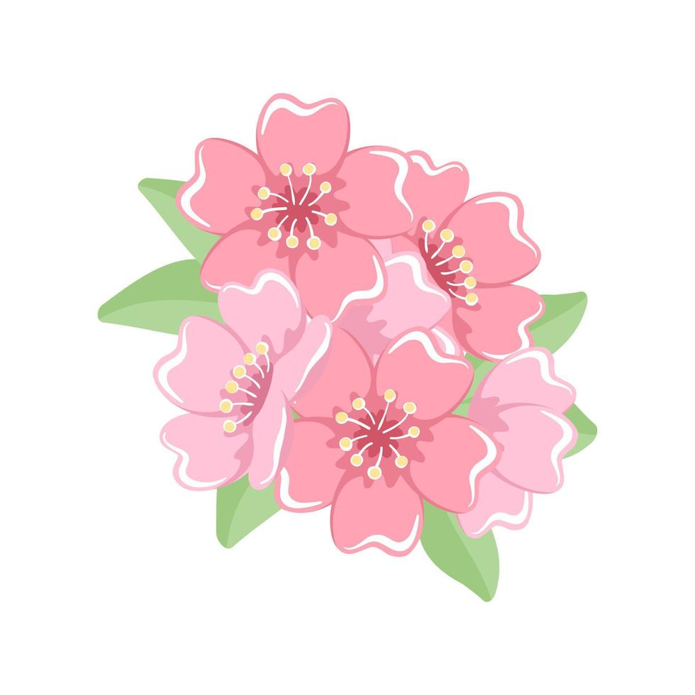 körsbär blommar blommig arrangemang vektor illustration