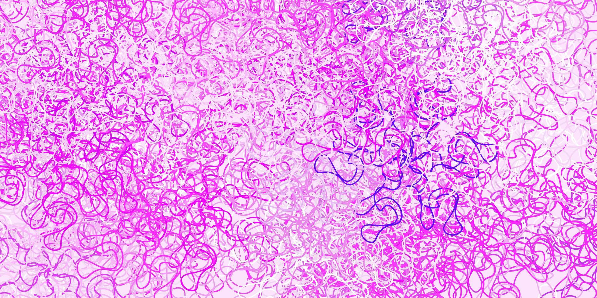 hellvioletter Vektorhintergrund mit gebogenen Linien. vektor