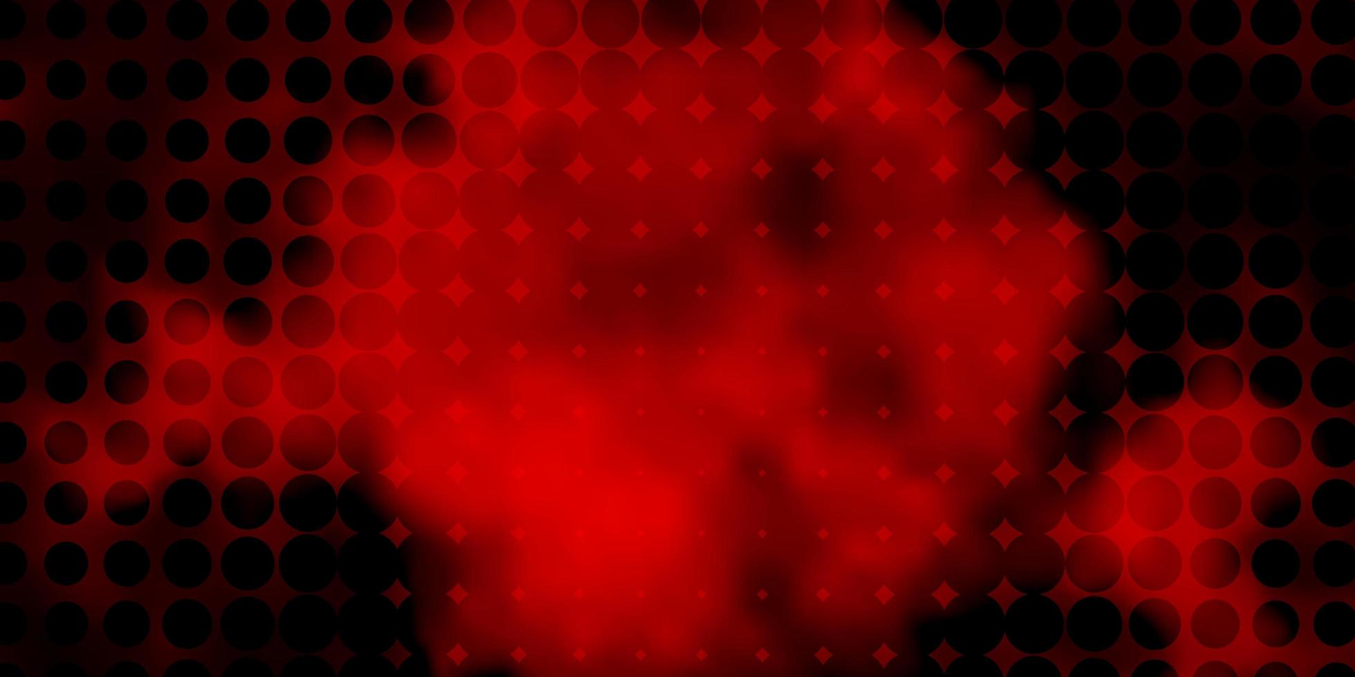 mörk röd vektor bakgrund med cirklar
