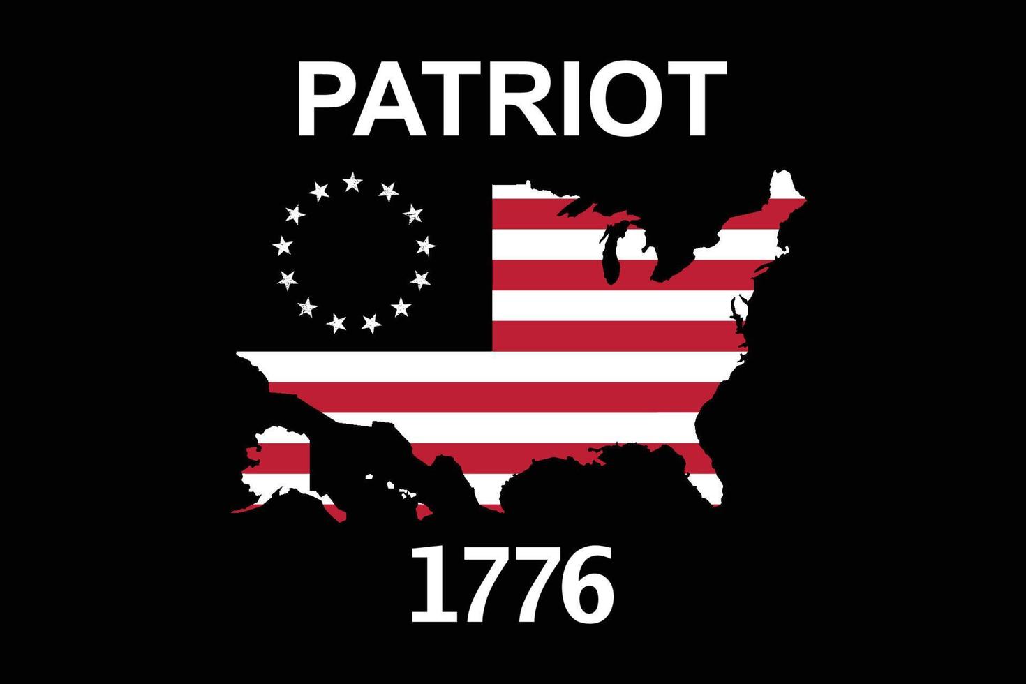 Patriot 1776 Flaggendesign vektor